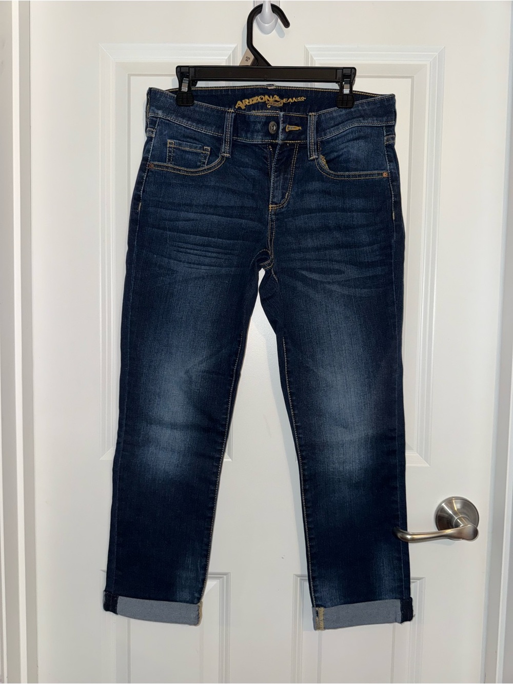 Arizona Jean Company Dark Blue Denim Jeans with Gold Stitching